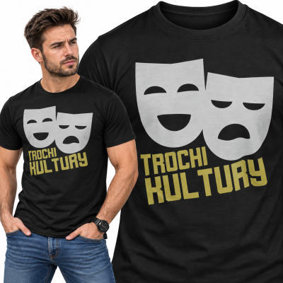 KOSZULKA  ŚMIESZNA  TROCHI KULTURY CZARNA
